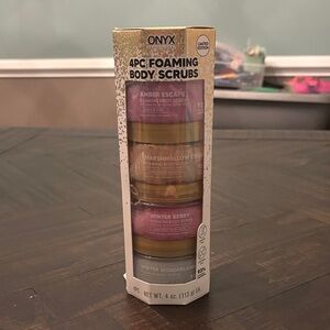 4PC Foaming Body Scrubs Set - Gold, Purple, Pink